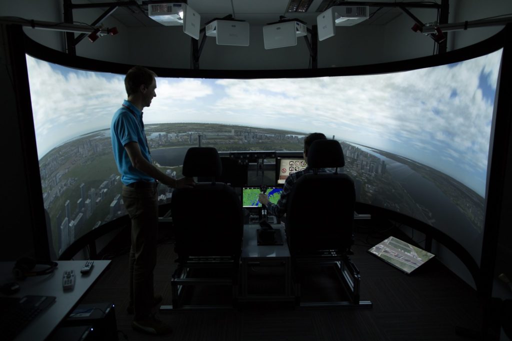 Letecký simulátor v brněnském vývojovém centru Honeywellu (kredit Honeywell)