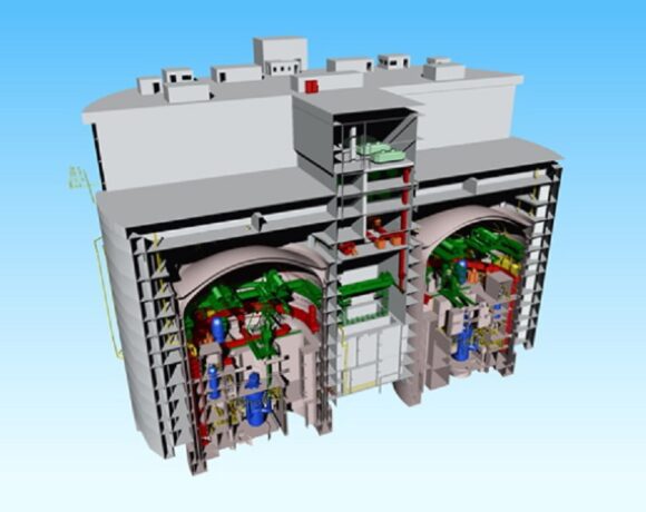 Ukázka malé elektrárny se dvěma reaktory ACP100 (foto CNNC)