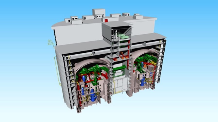 Ukázka malé elektrárny se dvěma reaktory ACP100 (foto CNNC)